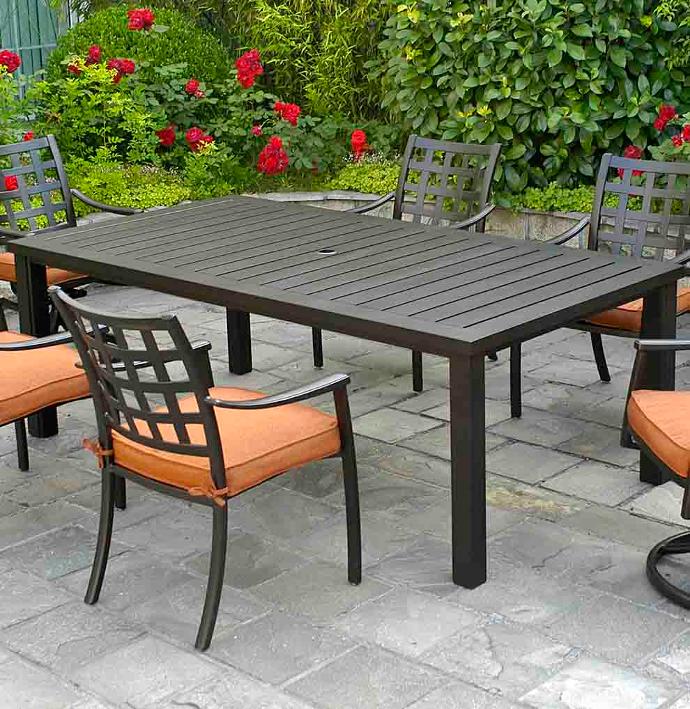 hanamint sherwood 44 x 68 rectangular table outdoor dining tables