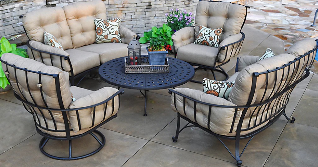 Meadowcraft Vinings C-Spring Sping Chair Wrought Iron Outdoor