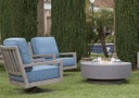 Patio Renaissance Florence Aluminum Faux Concrete Fire Pit 34" Round Outdoor Patio Furniture