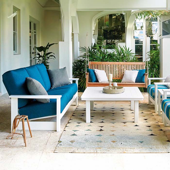 Outdoor Couch Leeward MGP Cushion Supreme Three-Seat Sofa