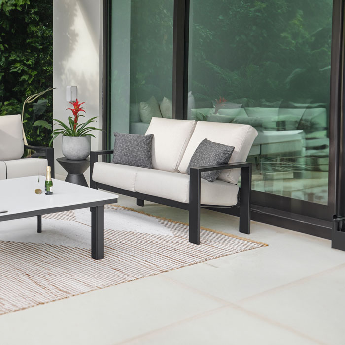 Outdoor Sofa Larssen Cushion MGP Two-Seat Loveseat w/Arms