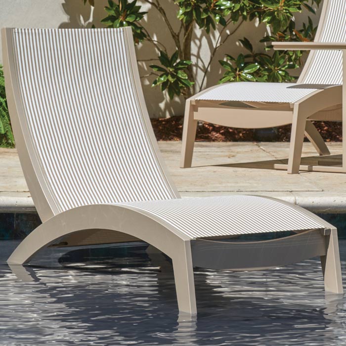 Dune MGP Outdoor Sling Armless Chaise w/ Wheels