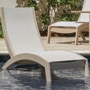 Dune MGP Outdoor Sling Armless Chaise w/ Wheels