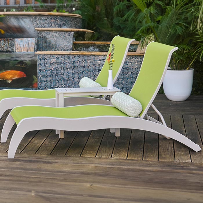 Dune MGP Outdoor Sling Chaise w/ Wheels