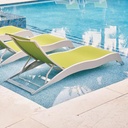 Dune MGP Sling Armless Outdoor Lounge Chairs w/ Wheels