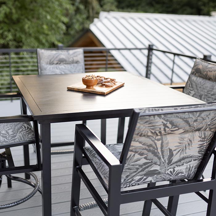 Vida 44" Square Table Aluminum Bar Height Outdoor Top