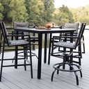 Vida 44" Square Outdoor Table Bar Height Aluminum Top