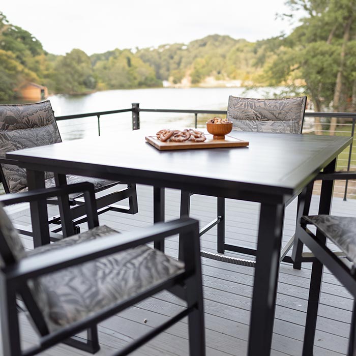 Vida 44" Square Bar Height Aluminum Top Table