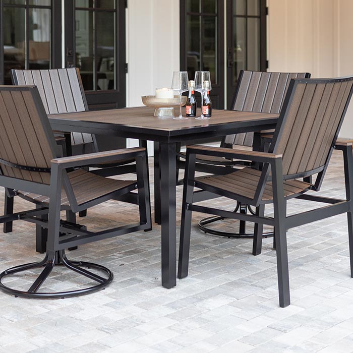 Vida 44" Square Dining Height Poly Top Outdoor Table