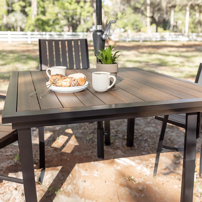 Vida 44" Square Outdoor Table Dining Height Poly Top