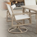 Vida High-Back Sling Swivel Outdoor Dining Chair