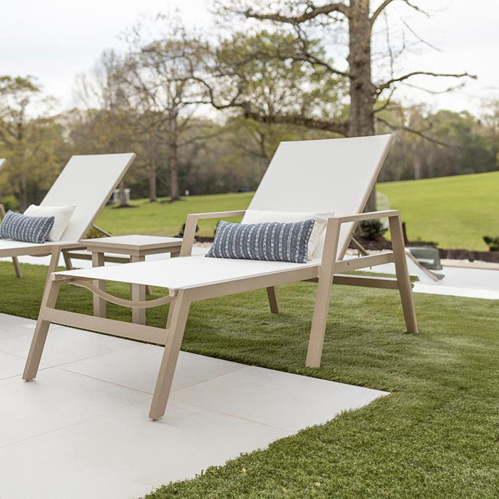 Vida Sling Outdoor Chaise Lounge with Arms