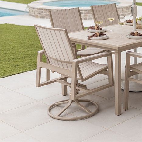 Vida Sling Swivel Rocker Outdoor Dining Chair