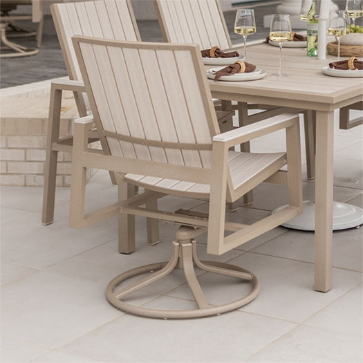 Vida Outdoor Sling Swivel Rocker Dining Chair