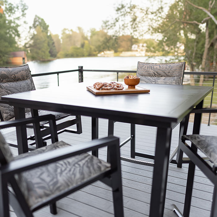 Vida 44" Square Poly Top Outdoor Table Bar Height