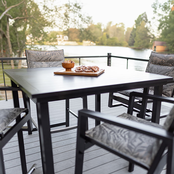 Vida 44" Square Poly Top Table Outdoor Bar Height