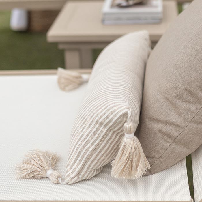 LH 9x22 Tasseled Down Feather Outdoor Throw Pillow