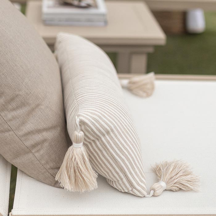LH 9x22 Tasseled Down Feather Throw Pillow for Outdoor