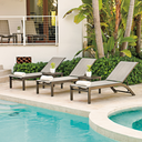 Kendall Sling Stacking Armless Lay Flat Chaise Patio Furniture