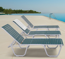 Reliance Contract Strap Four-Position Lay Flat Stacking Armless Chaise (7R30) Patio Furniture
