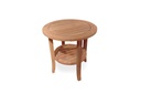 Universal Teak 24” Round 
End Table w/ Shelf