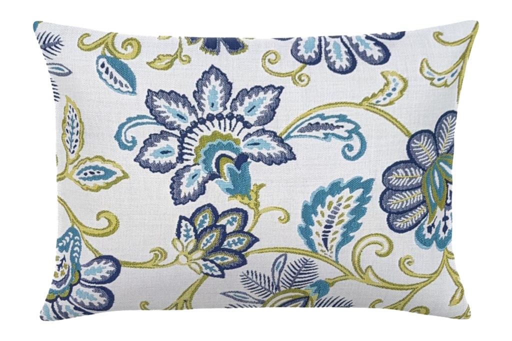 Whimsical Jacobbean/Canvas Natural 20" Lumbar Pillow