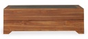Universal Teak 54” Rectangular Cocktail Table 
Faux Concrete Inset