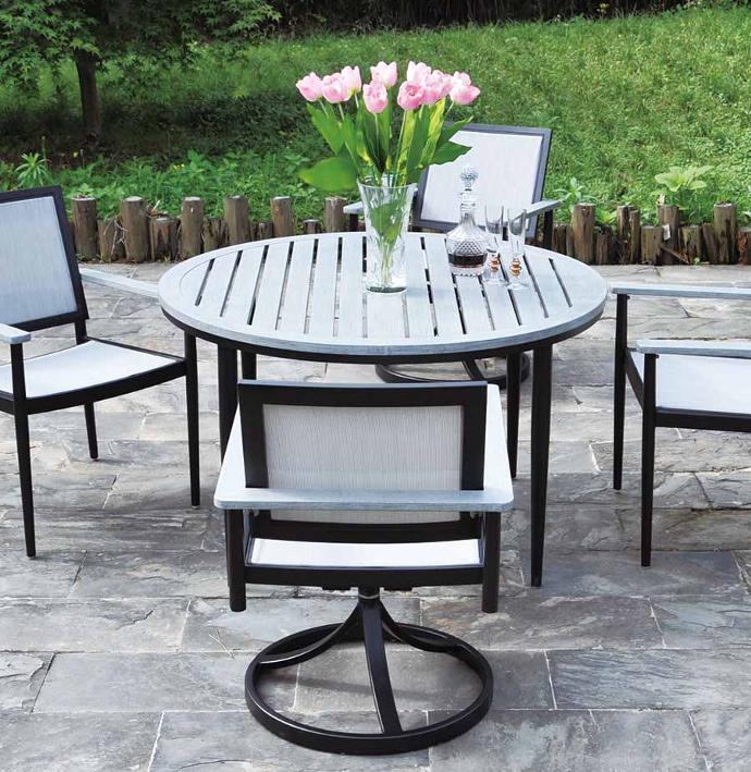 carlisle 48&quot; round table from hanamint patio furniture