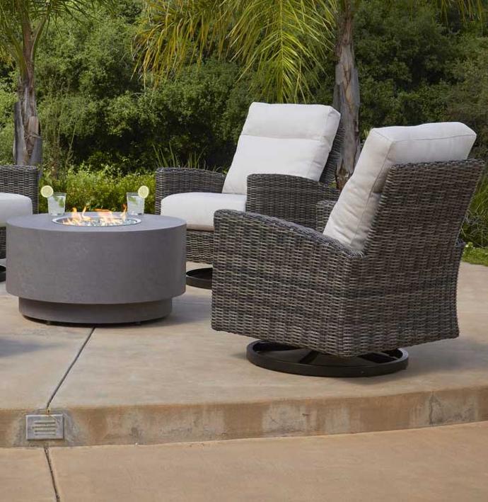 Eureka Swivel Rocker and Fire pit from Patio Renaissance