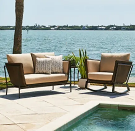 Solstice Outdoor Loveseat and Rocker Chair