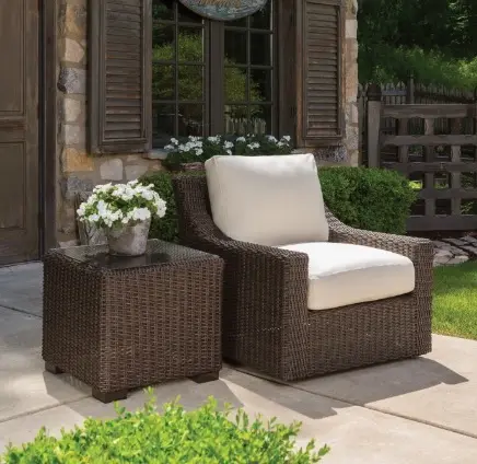 Mesa Outdoor Cushion Chair with End Table