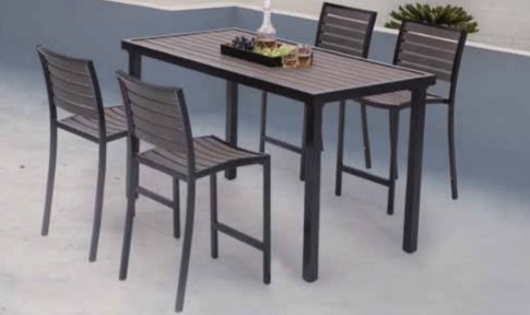 Patio Renaissance Universal Accessories Outdoor Square Back Bar Chair