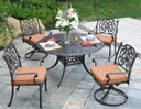 Bella 60&quot; Round Inlaid Lazy Susan Table Outdoor Furniture