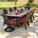 Garden Classic 44" x 96" Rectangular Fire Table Counter Height Patio Furniture with Fire Pit