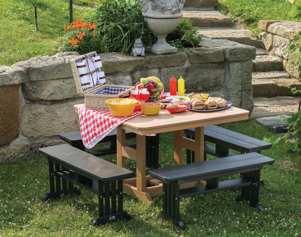 Garden Classic 28" Square Table Dining Height Poly Patio Furniture