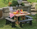 Garden Classic 28" Square Table Dining Height Poly Patio Furniture