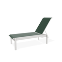 Leeward MGP Sling Stacking Armless Long Chaise w/ Wheels