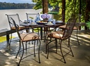 Meadowcraft Monticello Wrought Iron Coil Spring Dining Arm Chair