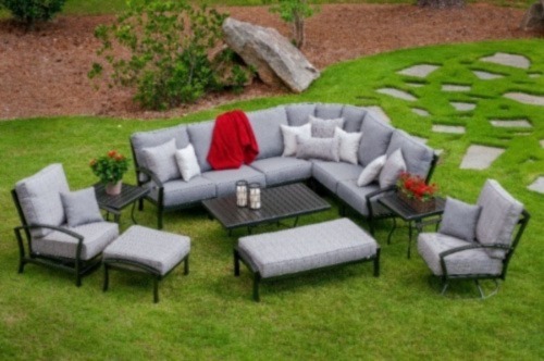 Meadowcraft Rectangular Mesh Top Outdoor Coffee Table