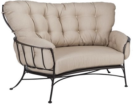 Meadowcraft Athens Crescent Loveseat Wrought Iron Patio Furniture