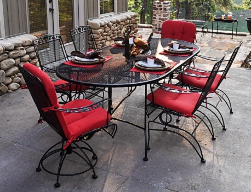Meadowcraft 30" x 48" Rectangular Micro Mesh Outdoor Umbrella Table