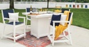 Berlin Garden Donoma 12&quot; x 42&quot; Rectangular Glass Wind Guard Outdoor Patio Furniture