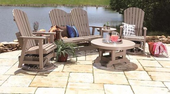 Berlin Gardens 38&quot; Round Conversation Table Poly Outdoor Furniture