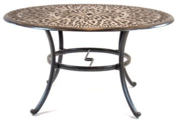 Biscayne 54" Round Inlaid Lazy Susan Table Patio Furniture