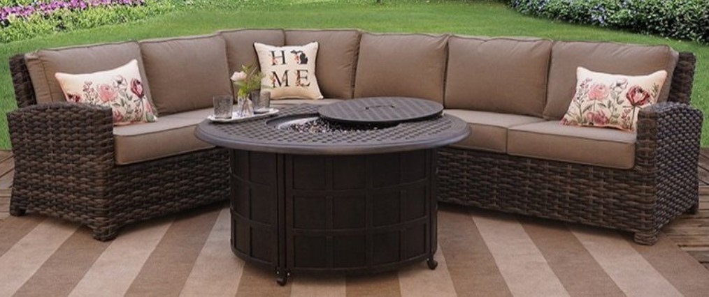 Tuscany 48" Round Enclosed Gas Fire Pit Outdoor Living