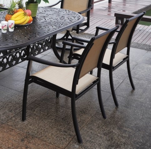 Stratford Sling Dining Chair Outdoor Backyard Living