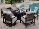 Sherwood Hexagonal Enclosed Gas Fire Pit Table Outdoor Furniture