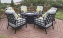 Sherwood Hexagonal Enclosed Gas Fire Pit Table Patio Furniture