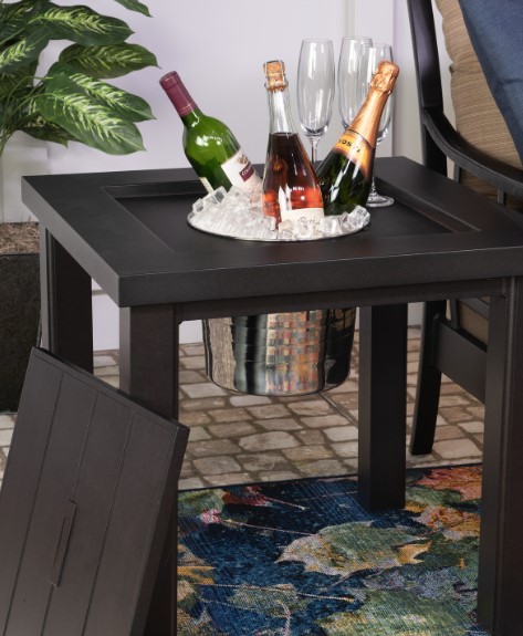 Sherwood 24" Square Ice Bucket Side Table Patio Table