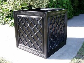 Lattice 24" Large Square Planter Box Outdoor Planting